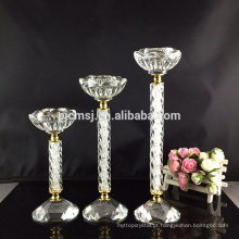 Conjunto de suporte de vela de cristal esculpido em flor CHM048